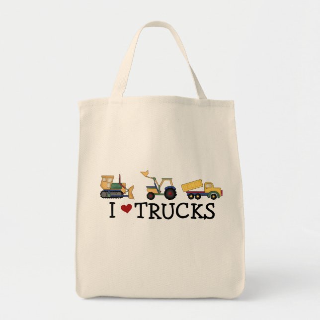 Tote Bag J'aime le T-shirts et les cadeaux de camions (Devant)