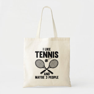 Tote Bag J'Aime Le Tennis Et Peut-Être 3 Personnes