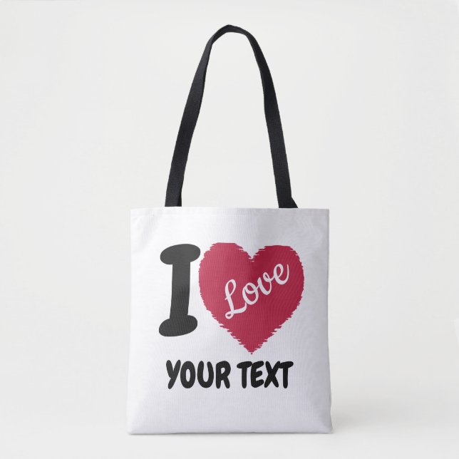 Tote Bag J'aime le texte personnalisable J'entends votre te (Devant)