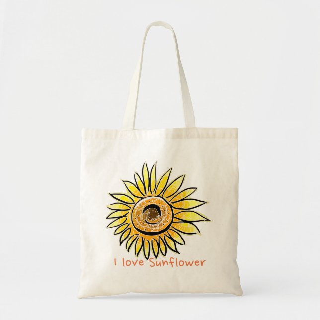 Tote Bag J'aime le tournesol (Devant)