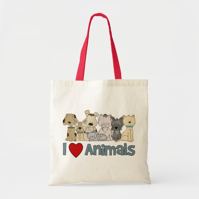 Tote Bag J'aime les animaux (Devant)