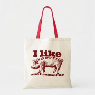 Tote Bag J'aime les boutons de cochon Bacon et tout