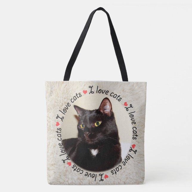 Tote Bag J'aime les chats (Devant)