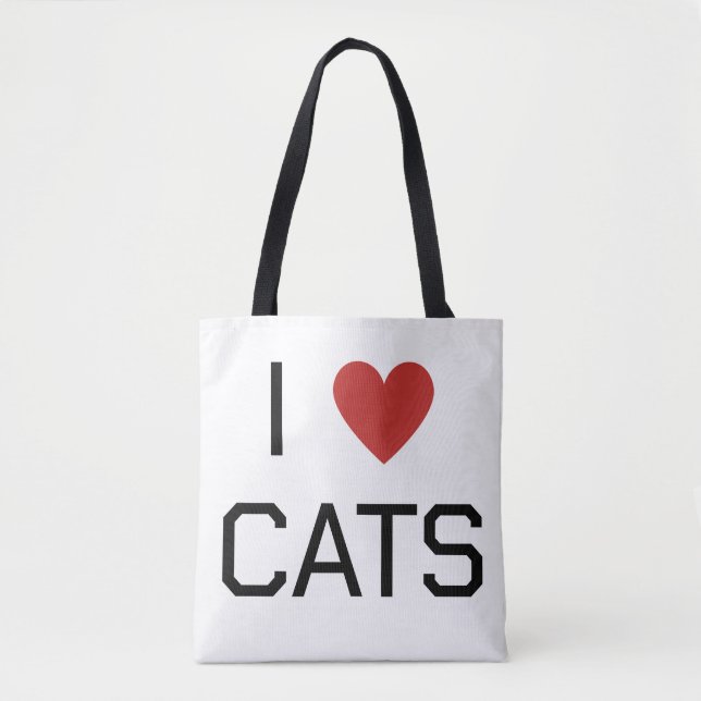 Tote Bag J'aime les chats Message (Devant)
