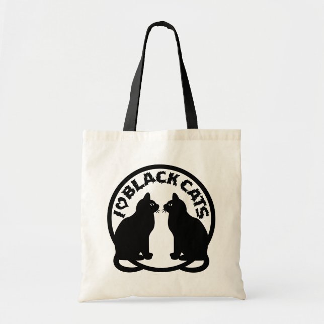 TOTE BAG J'AIME LES CHATS NOIRS (Devant)