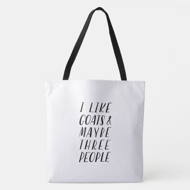 Tote Bag J'aime les chèvres - Fourre-tout (Devant)