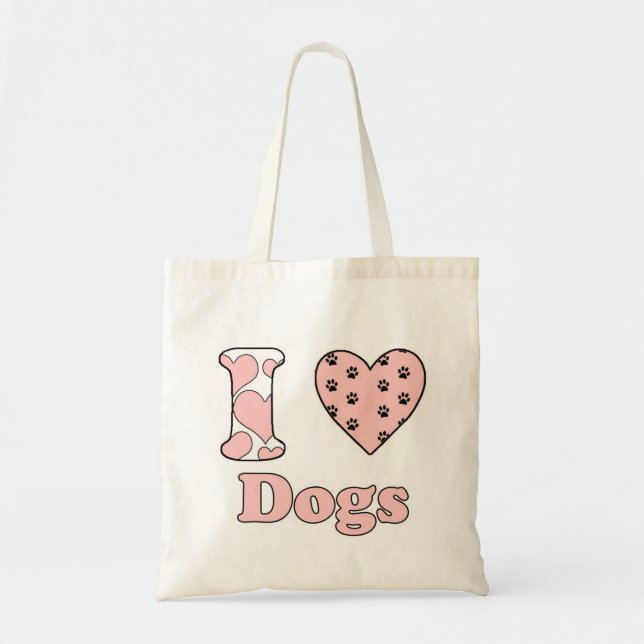 Tote Bag J'aime les chiens (Devant)