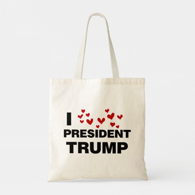 Tote Bag J'aime les coeurs du président Trump (Dos)