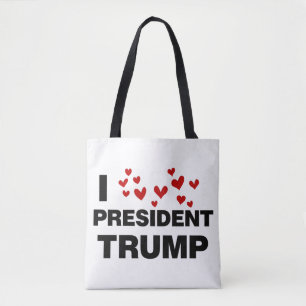 Tote Bag J'aime les coeurs du président Trump