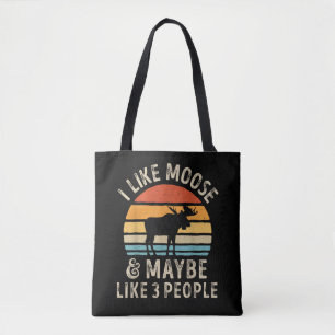Tote Bag J'aime les élans et peut-être comme 3 personnes Wa