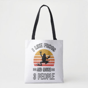 Tote Bag J'Aime Les Grenouilles Et Peut-Être 3 Personnes