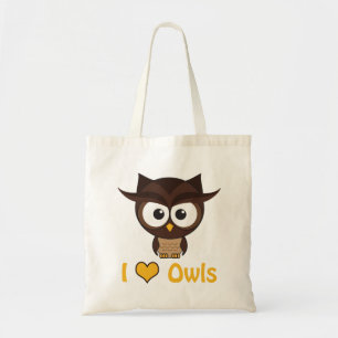 Tote Bag J'aime les hiboux du coeur