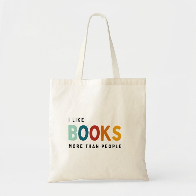 Tote Bag J'aime les livres plus que les gens (Devant)