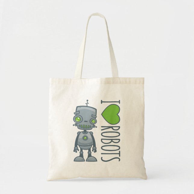 Tote Bag J'aime les robots (Devant)