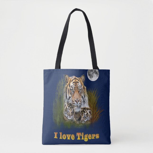 Tote Bag J'aime les tigres (Devant)