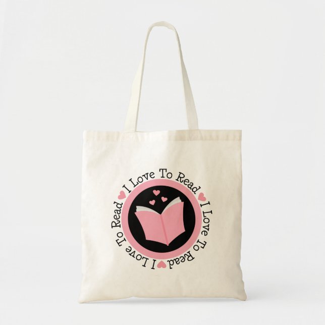Tote Bag J'aime lire l'amoureux des livres (Devant)