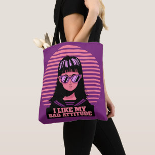 TOTE BAG J'AIME MA MAUVAISE ATTITUDE FILLES DAMES FOURRE-TO