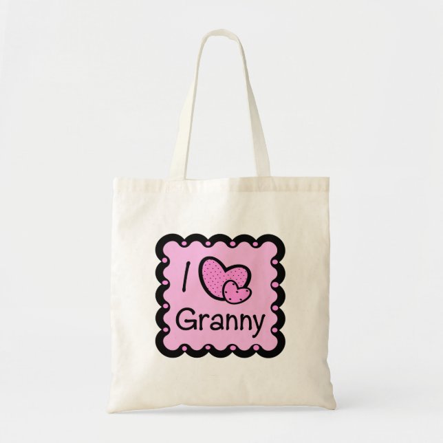 Tote Bag J'aime mamie T-Shirte mignon (Devant)