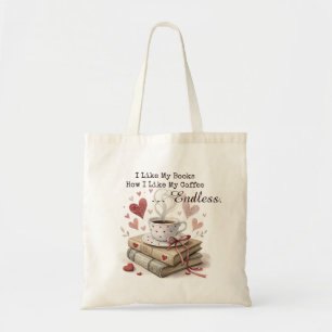 Tote Bag J'Aime Mes Livres Comment J'Aime Mon Café - Sans F