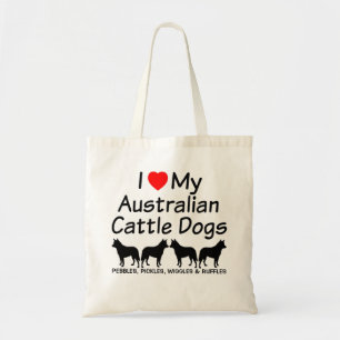 Tote Bag J'Aime Mes Quatre Chiens De Bétail Australiens