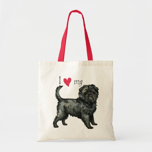 Tote Bag J'aime mon Affenpinscher (Devant)