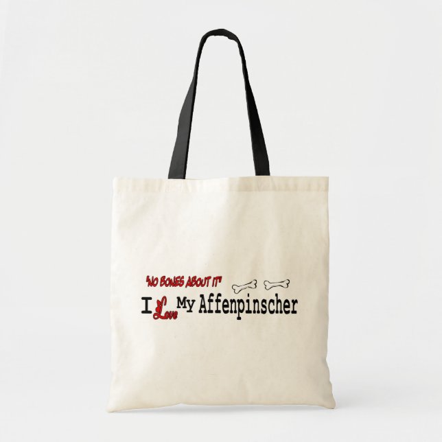 Tote Bag J'aime mon Affenpinscher (Devant)