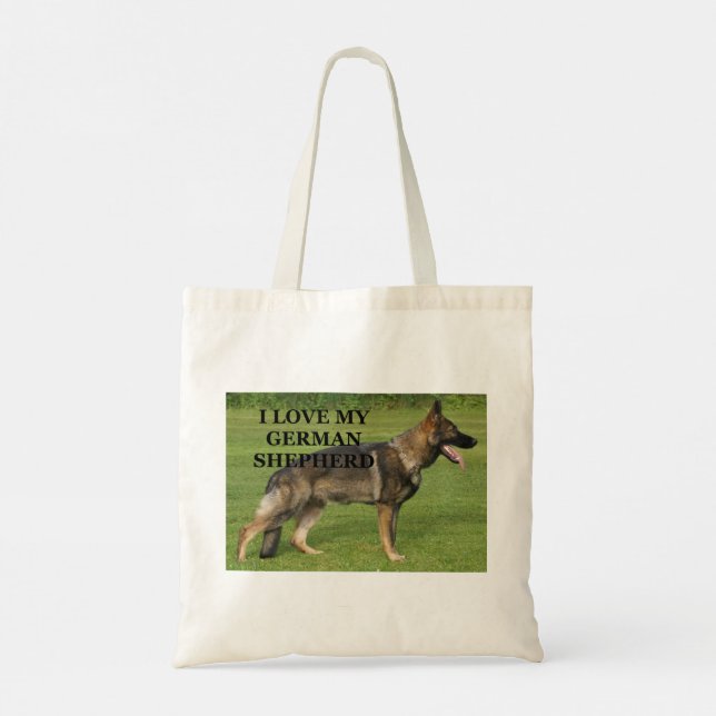 Tote Bag J'aime mon berger allemand de sable (Dos)