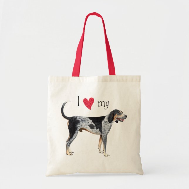 Tote Bag J'aime mon bluetick Coonhound (Devant)