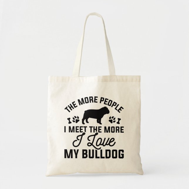 Tote Bag J'Aime Mon Bulldog (Devant)