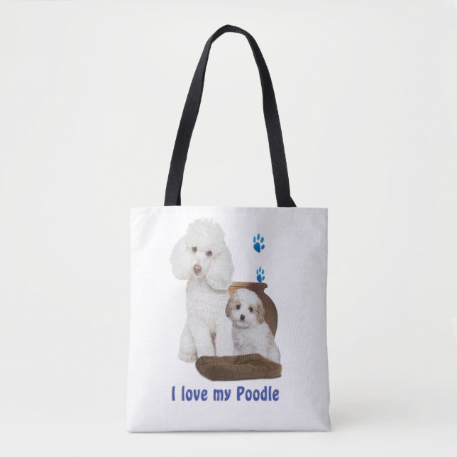 Tote Bag J'aime mon caniche (Devant)