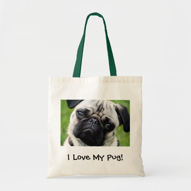 Tote Bag J'aime mon carlin ! (Devant)