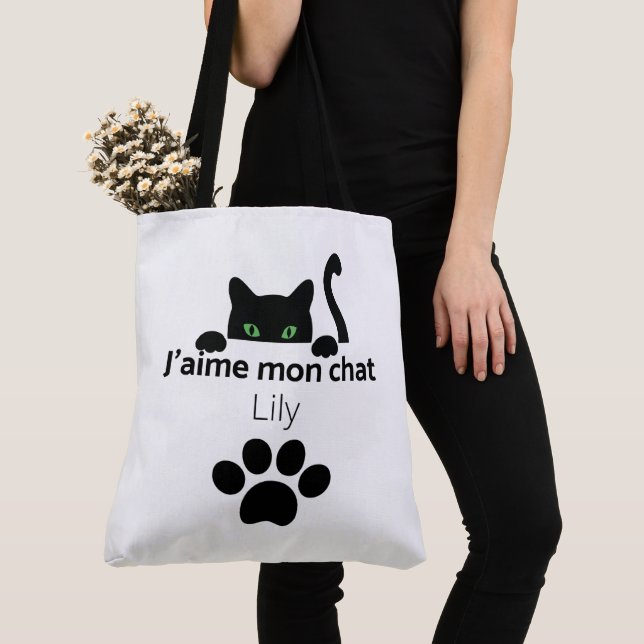 Tote Bag J'aime mon chat Lily (De près)