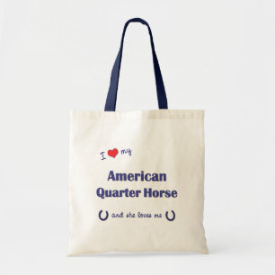 Tote Bag J'aime mon cheval quart américain (le cheval