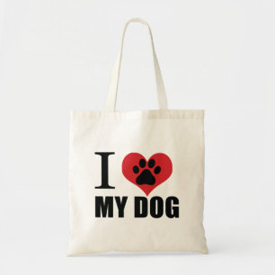 Tote Bag J'aime mon chien jeter l'oreiller
