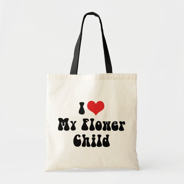 Tote Bag J'aime mon enfant fleur (Devant)