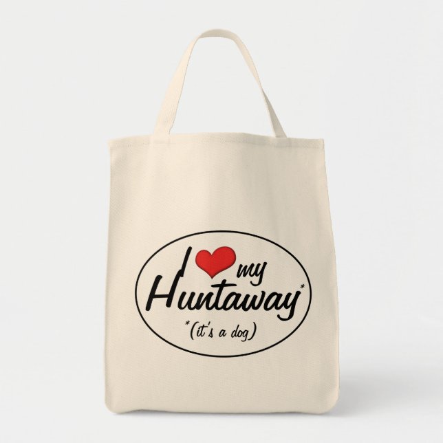 Tote Bag J'aime mon Huntaway (c'est un chien) (Devant)