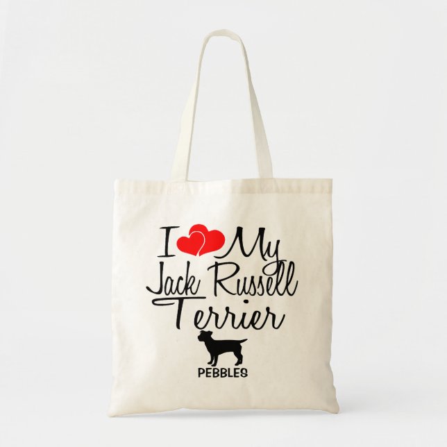 Tote Bag J'Aime Mon Jack Russell Terrier (Devant)
