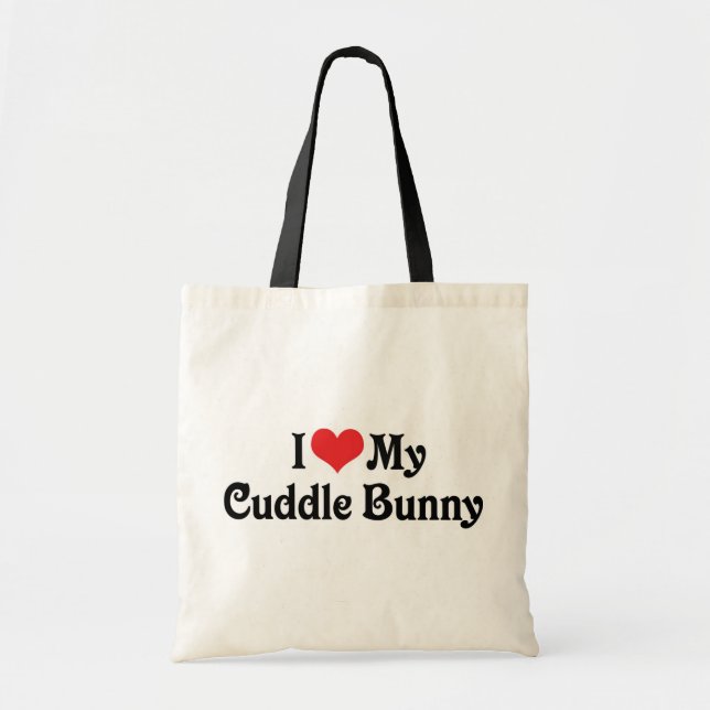 Tote Bag J'Aime Mon Lapin De Cuddle (Devant)