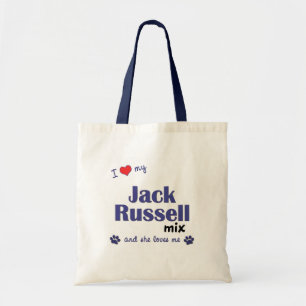 Tote Bag J'aime mon mélange de Jack Russell (le chien