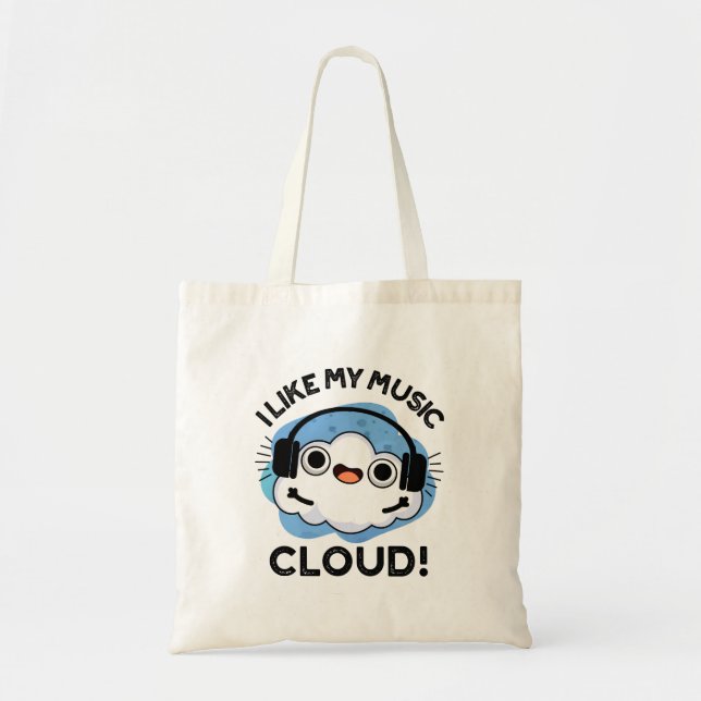 Tote Bag J'Aime Mon Nuage De Musique Funky Météo Pun (Devant)