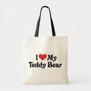 Tote Bag J'aime mon ours en peluche