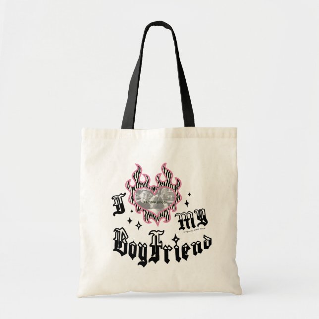Tote Bag J'aime mon petit ami - Zèbre - DingusDesign  (Devant)