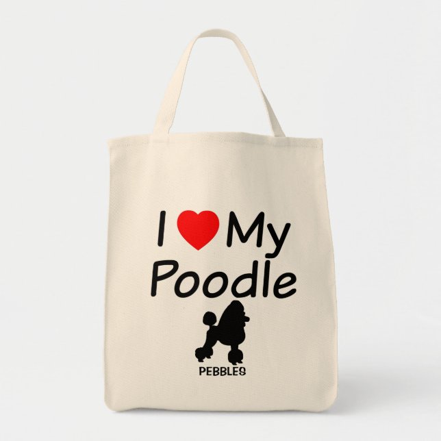 Tote Bag J'Aime Mon Poodle (Devant)