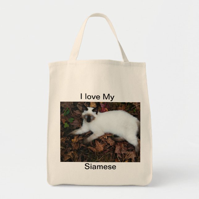Tote Bag J'aime mon siamois, (c) 2010 Fourre-tout (Devant)