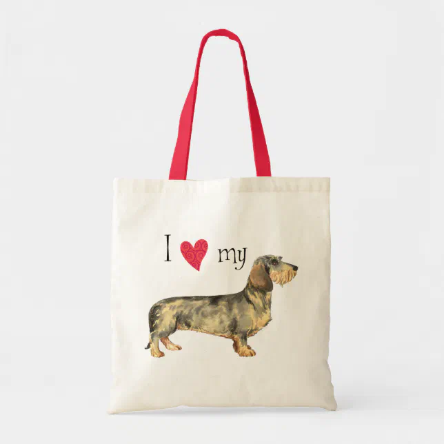 Tote Bag J'aime mon teckel à poils durs