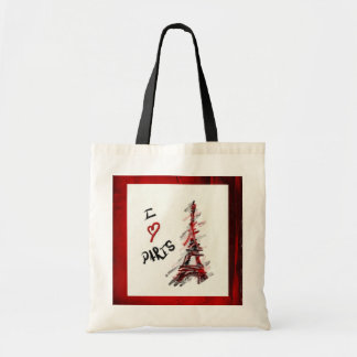 Tote Bag J'aime Paris (le cadre rouge et noir)