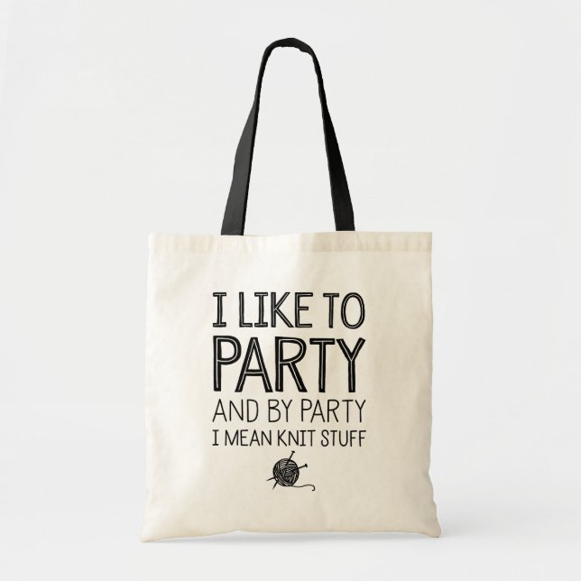 Tote Bag J'aime Party et par la partie je veux dire la (Devant)