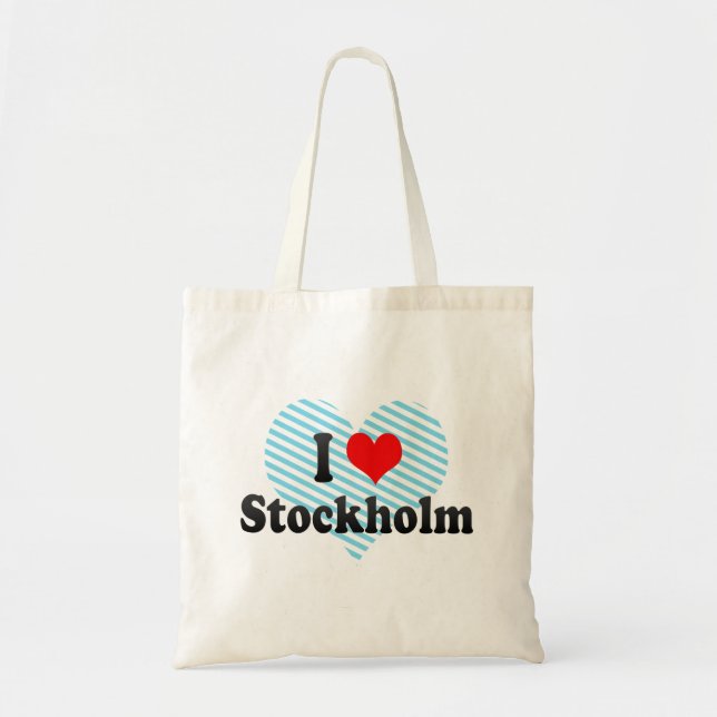 Tote Bag J'aime Stockholm, Suède (Devant)