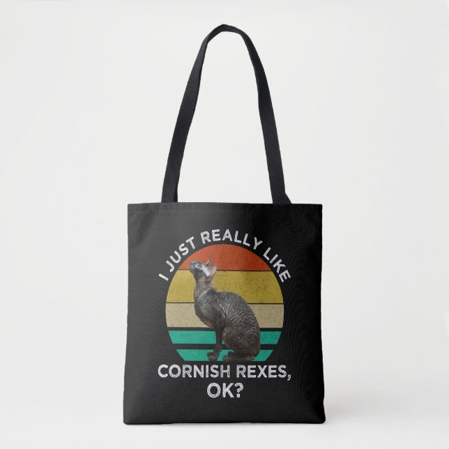 Tote Bag J'aime vraiment beaucoup les Cornish Rex, OK ? (Devant)