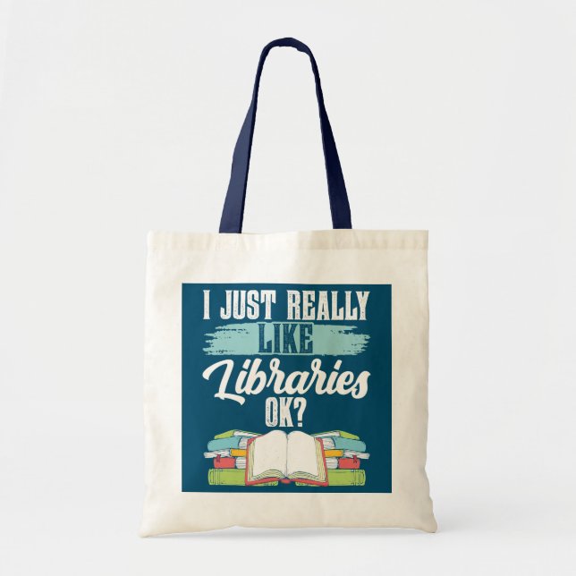 Tote Bag J'Aime Vraiment Les Bibliothèques Ok Librairie (Devant)